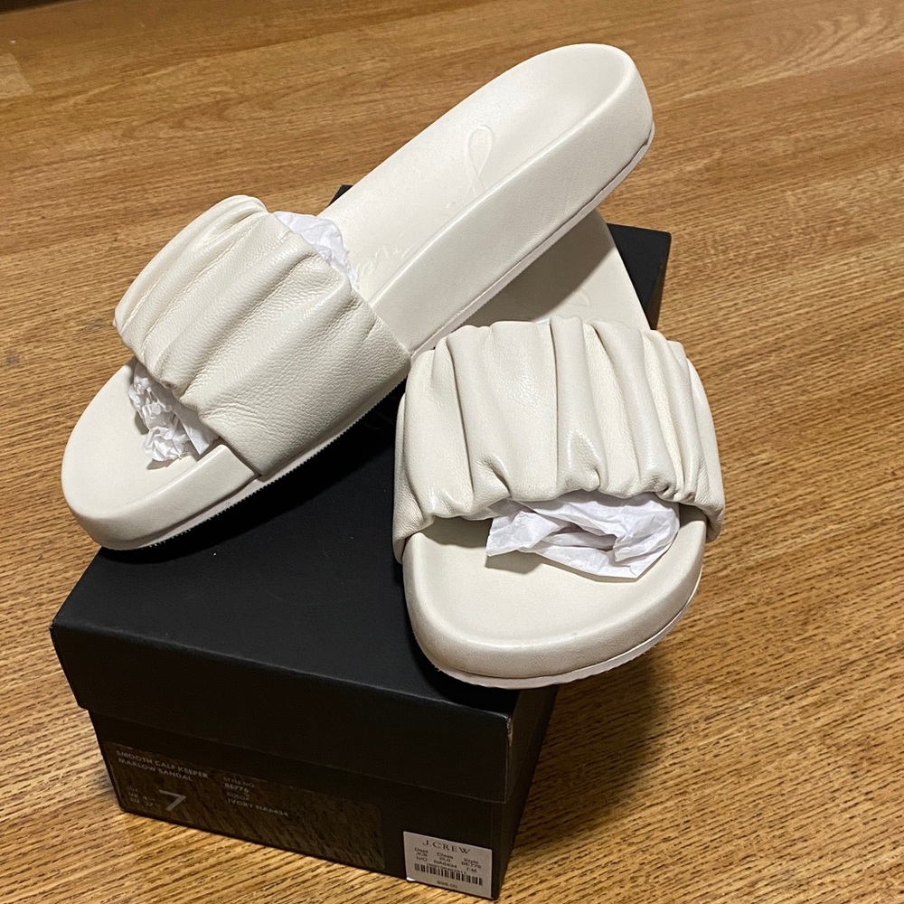 Brand new J crew white leather sandal